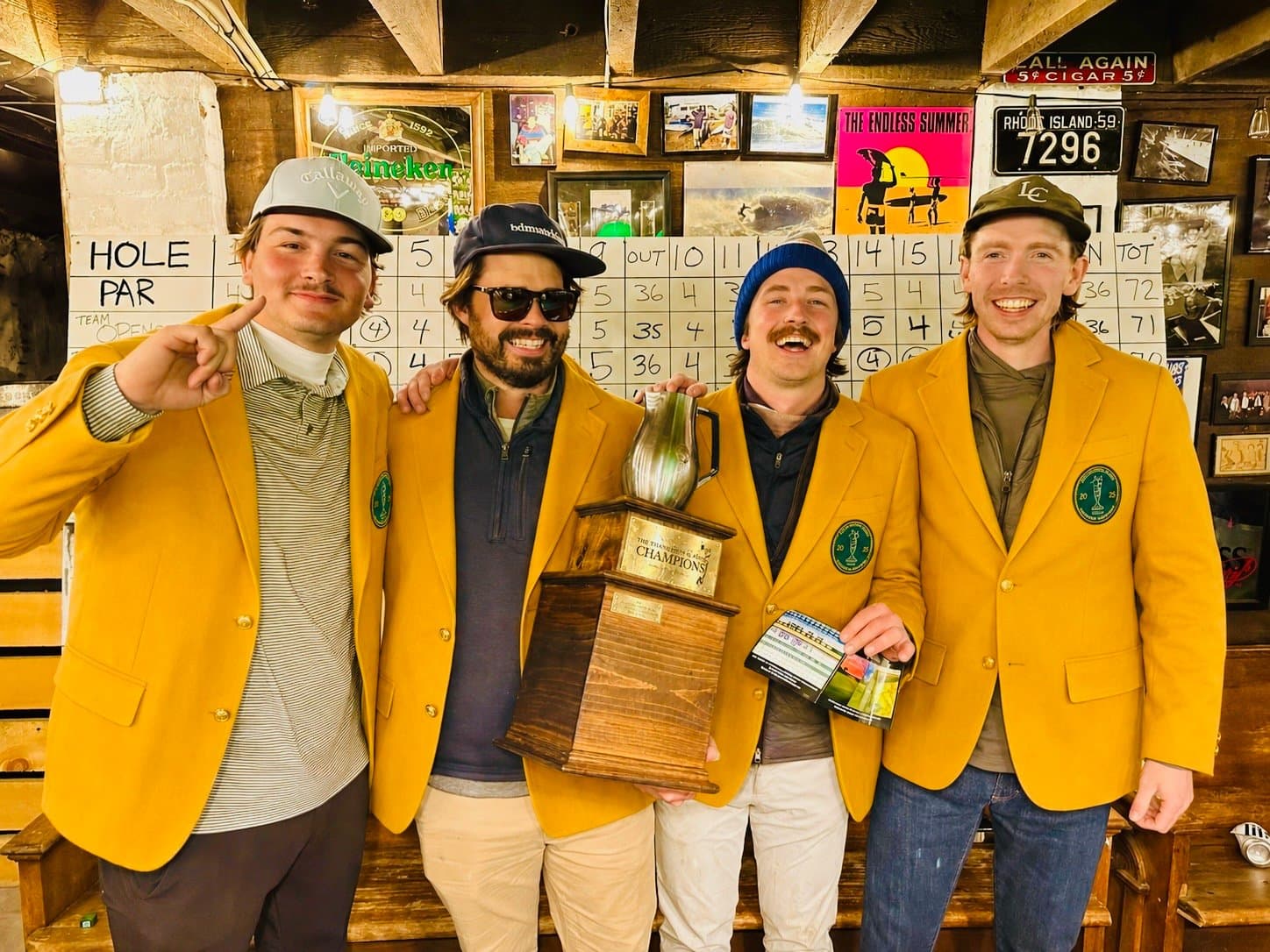 The 2024 champions, The Love Sacks, with the Gimme Cup
